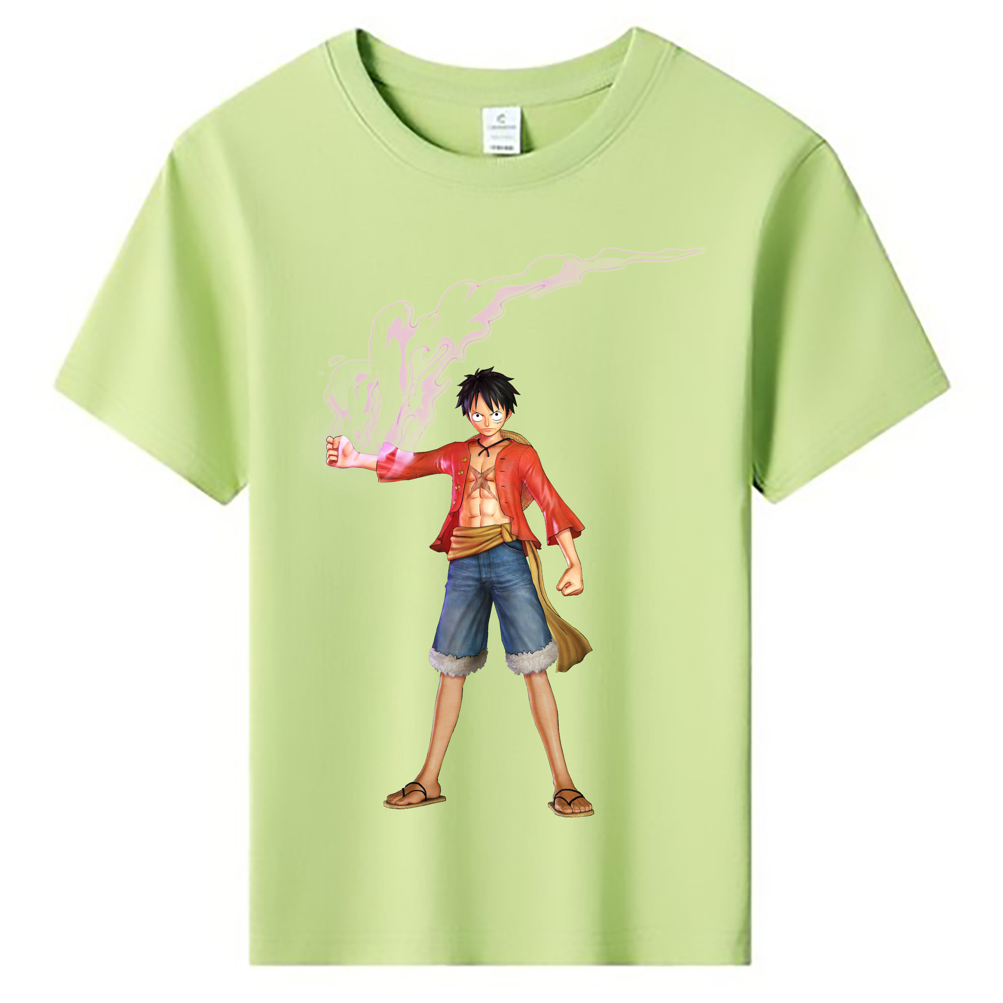 ワンピース モンキー・D・ルフィ ONE PIECE Monkey D. Luffy 綿100％キッズTシャツ（フロントプリント）